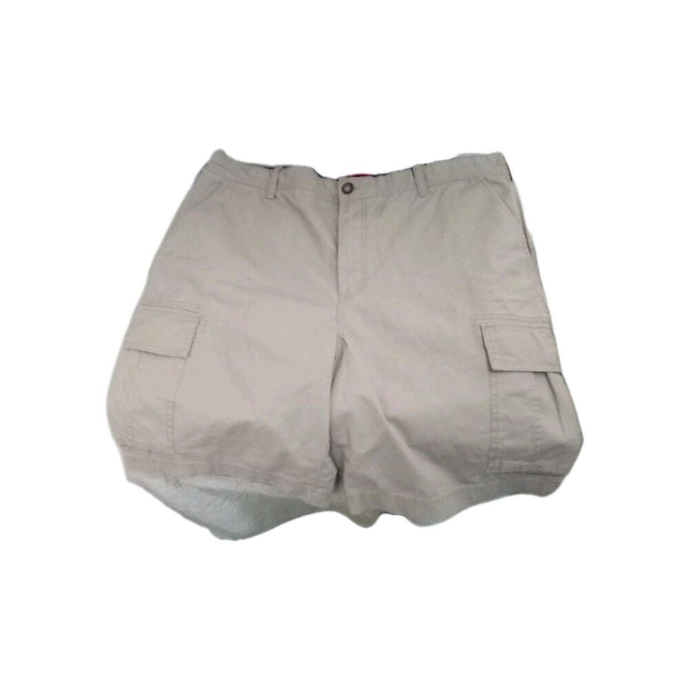 NEW IZOD Shorts Men's 38 Tan Khaki Cargo Workwear Outdoors Casual Cotton Preppy